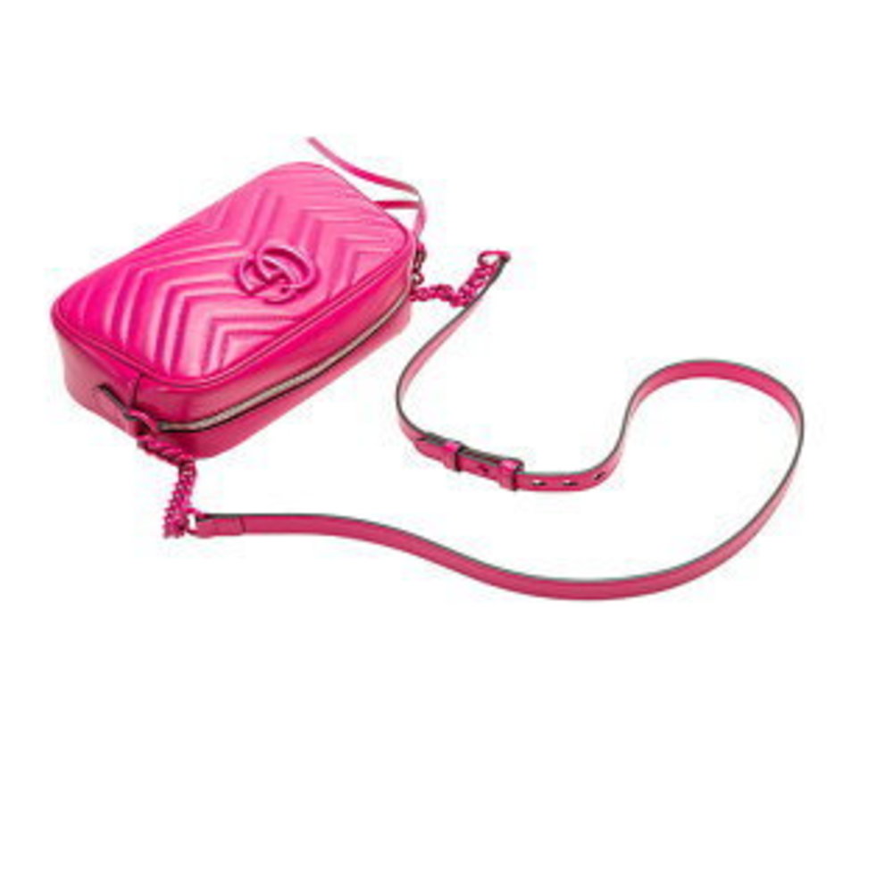 Gucci GG Marmont crossbody chain shoulder bag pink leather - Picture 4 of 9